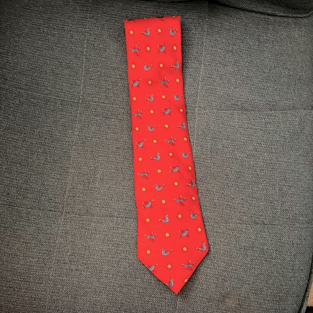 Hermes Tie with Bird and Sun Print | Sz OS